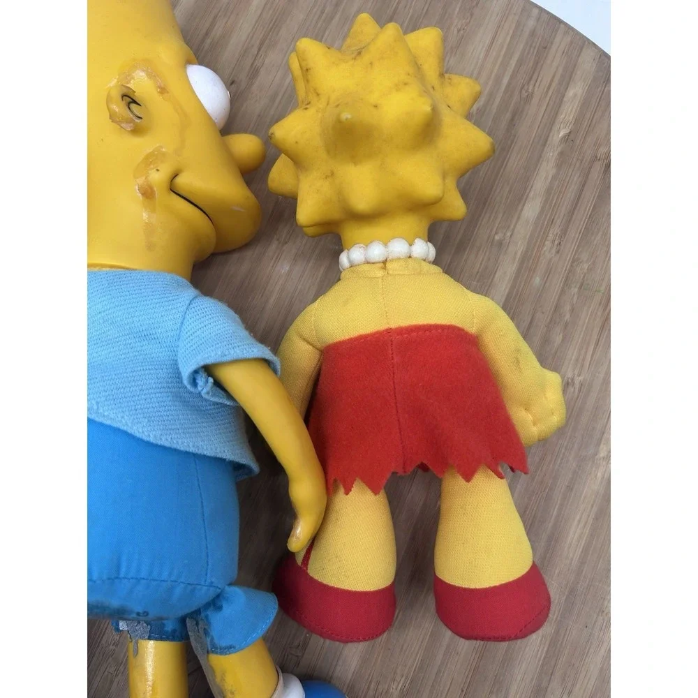 Vintage Lot of 3 The Simpsons Homer Bart Lisa 90s Plush Dolls
